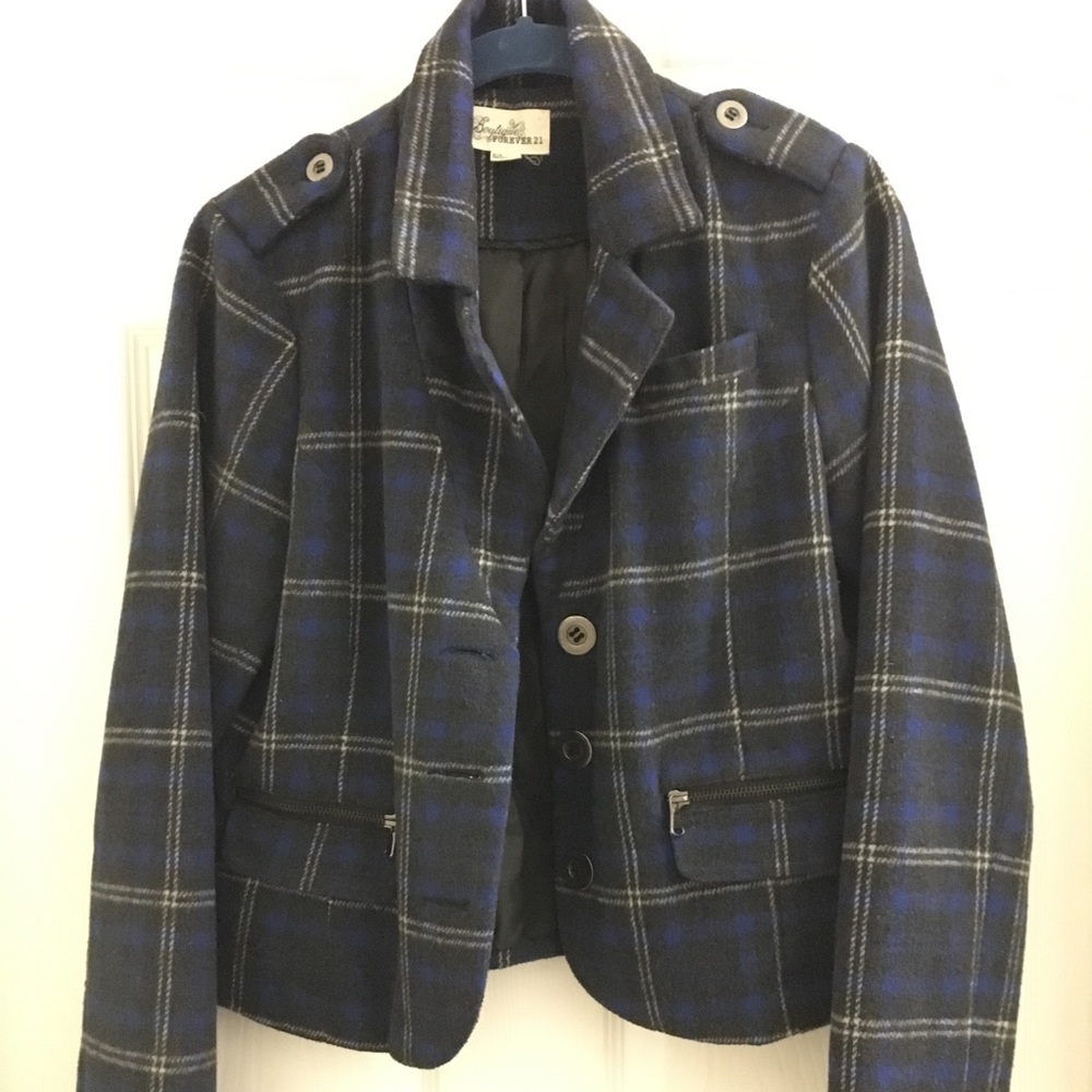 Blue / Black Plaid Blazer